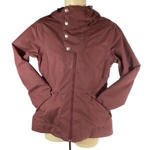 Burton Dry Ride Society Jacket-Women's Large-Maroon Ski Jacket-Full Zip + Snaps